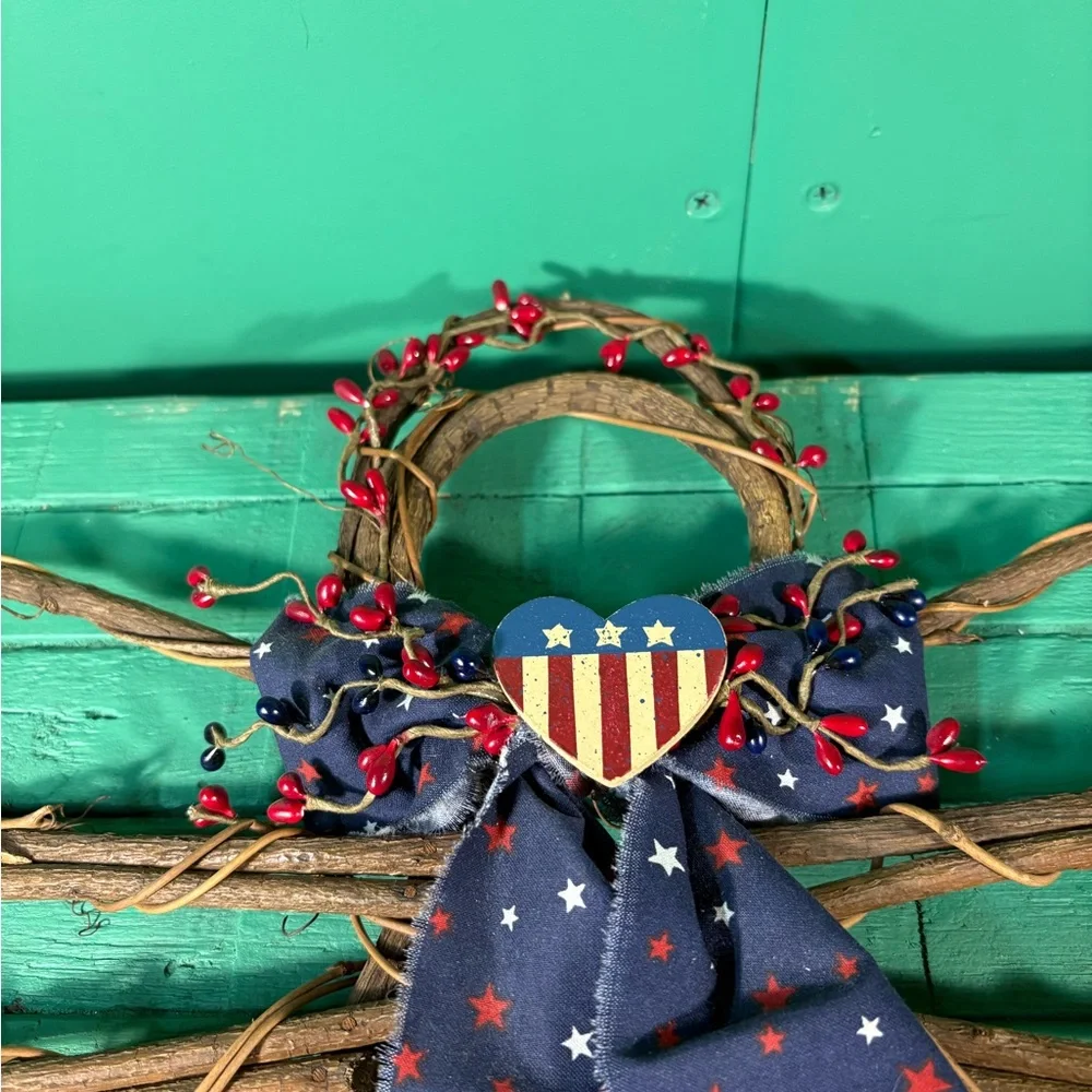Red, White and Blue Holiday Wreath for Festive Cheer